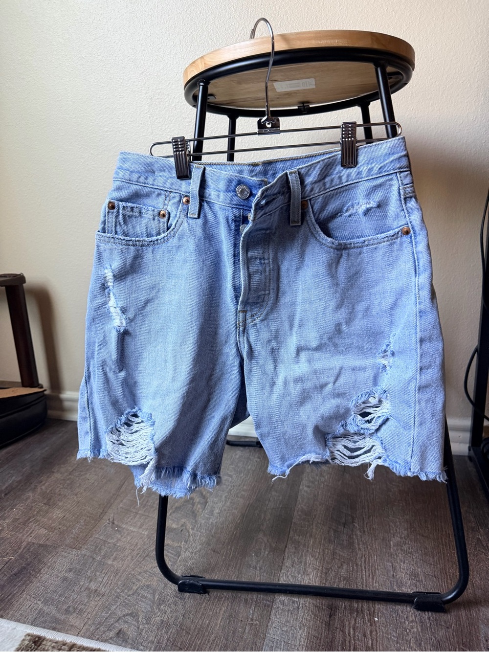 Levi's Light Blue 501 Denim Jean Shorts